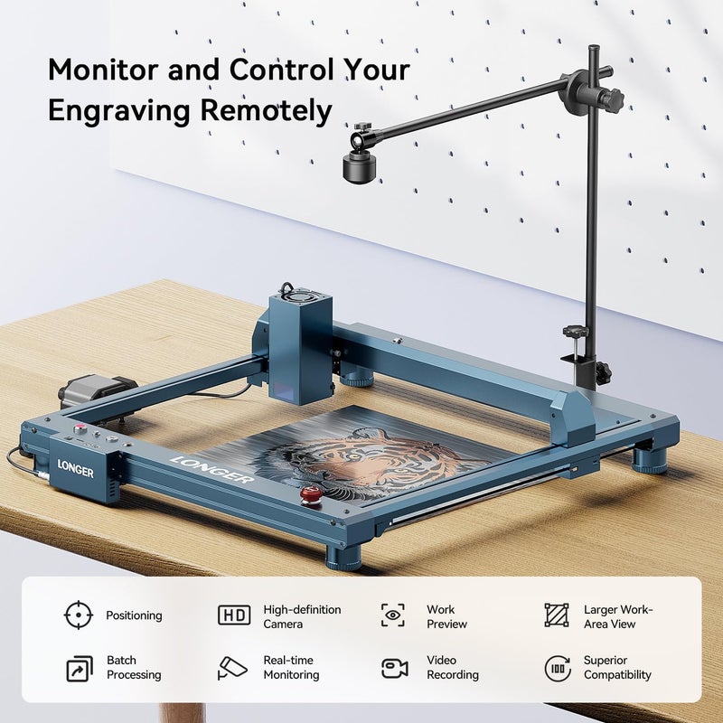 LONGER LightBurn Camera Kit for Laser Engravers – 5MP Time-Lapse Digital Camera with Precise Positioning, Multi-Task Engraving, and Preview Support for LightBurn - Image 3
